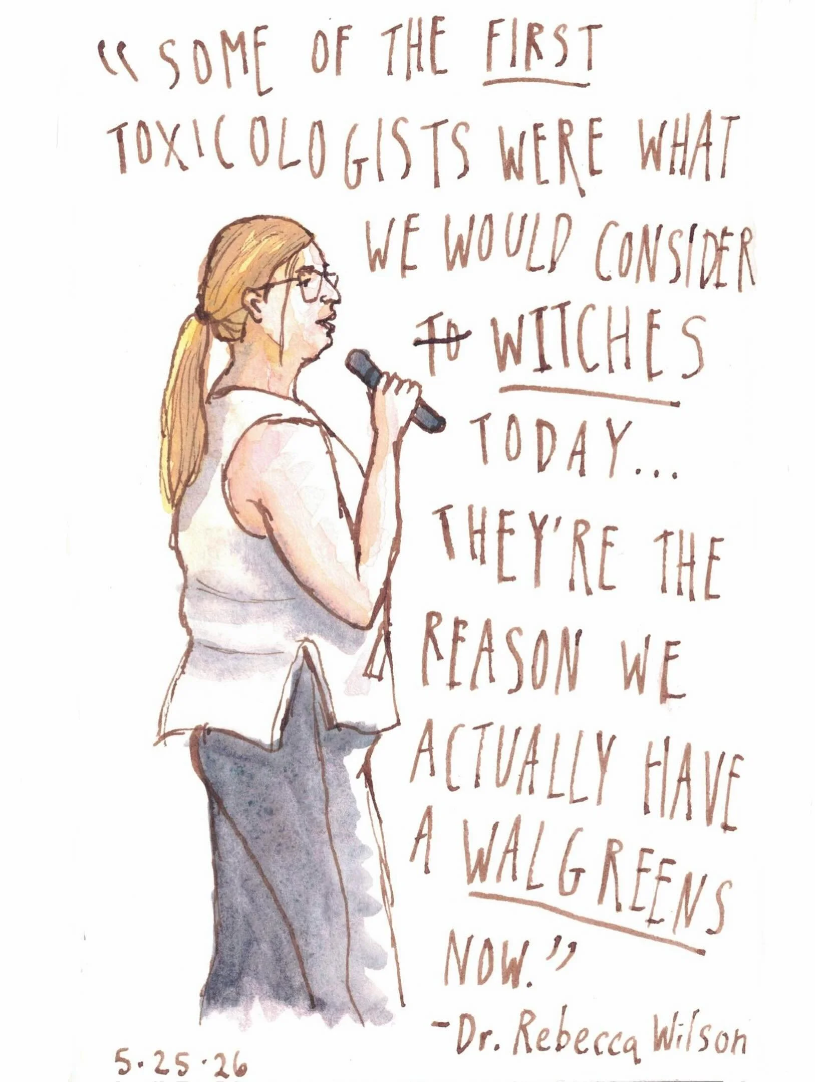 I had so much fun sketching and learning from Dr. Rebecca Wilson @rebajeanwilson last night at the bar lecture series @cklectures. Did you know that Cleopatra was one of the first toxicology researchers? Neither did I!

#toxicologylecture #liveevents