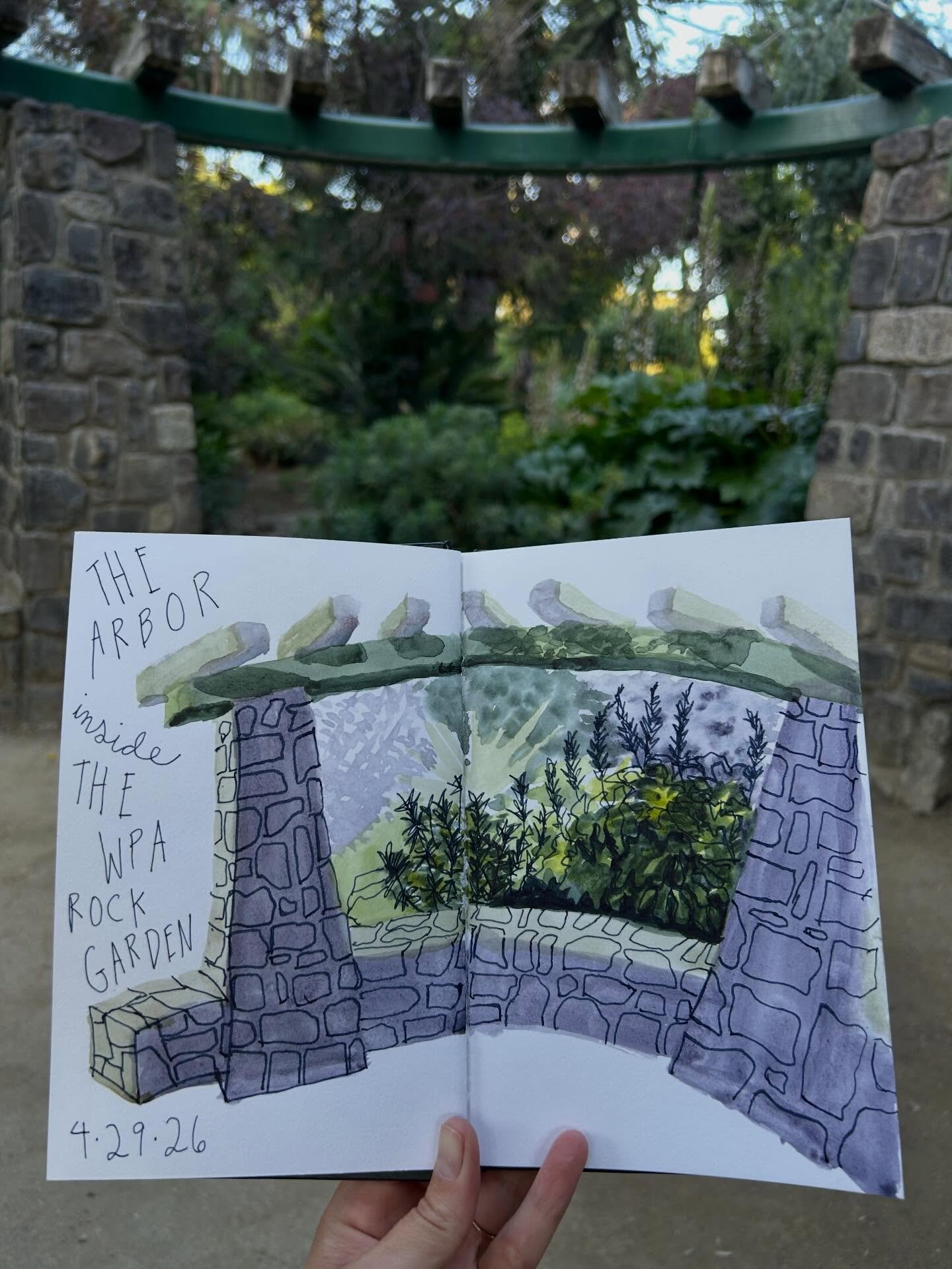 This is one of my favorite hidden spots in Sacramento, and it was a joy to share it with @urbansketcherssacramento. Painting outdoors with friends is always a treat &mdash; even if mosquitos join the party. 🌱 

Also I feel like I wouldn&rsquo;t be a