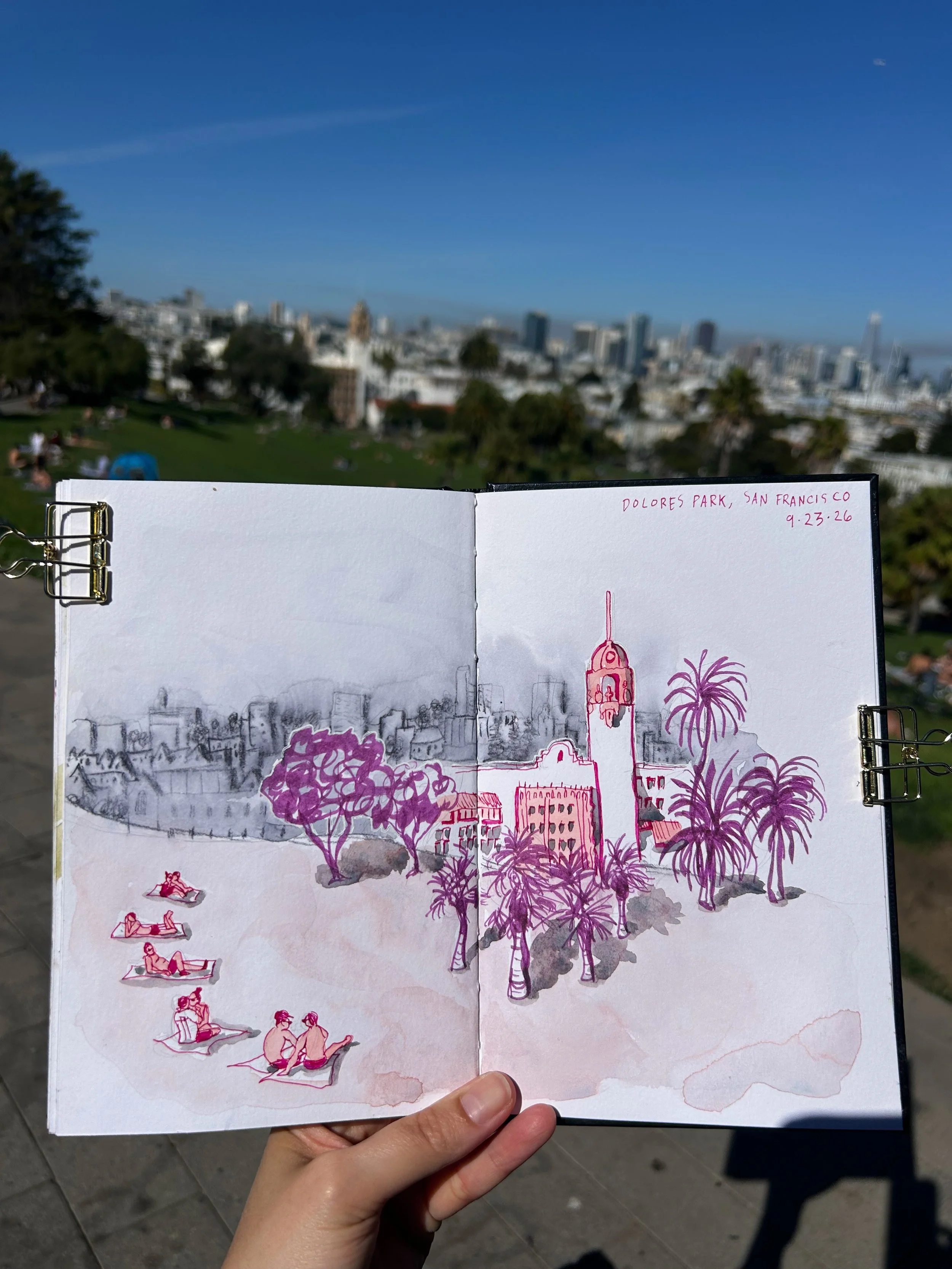 I&rsquo;m so thankful I got to do a sketching adventure through San Francisco as a reset between jobs. Dolores Park was glorious on Wednesday. 

#urbansketcherssanfrancisco #urbansketcherssf #urbansketcherssacramento #dolorespark #bernalheights 

I f