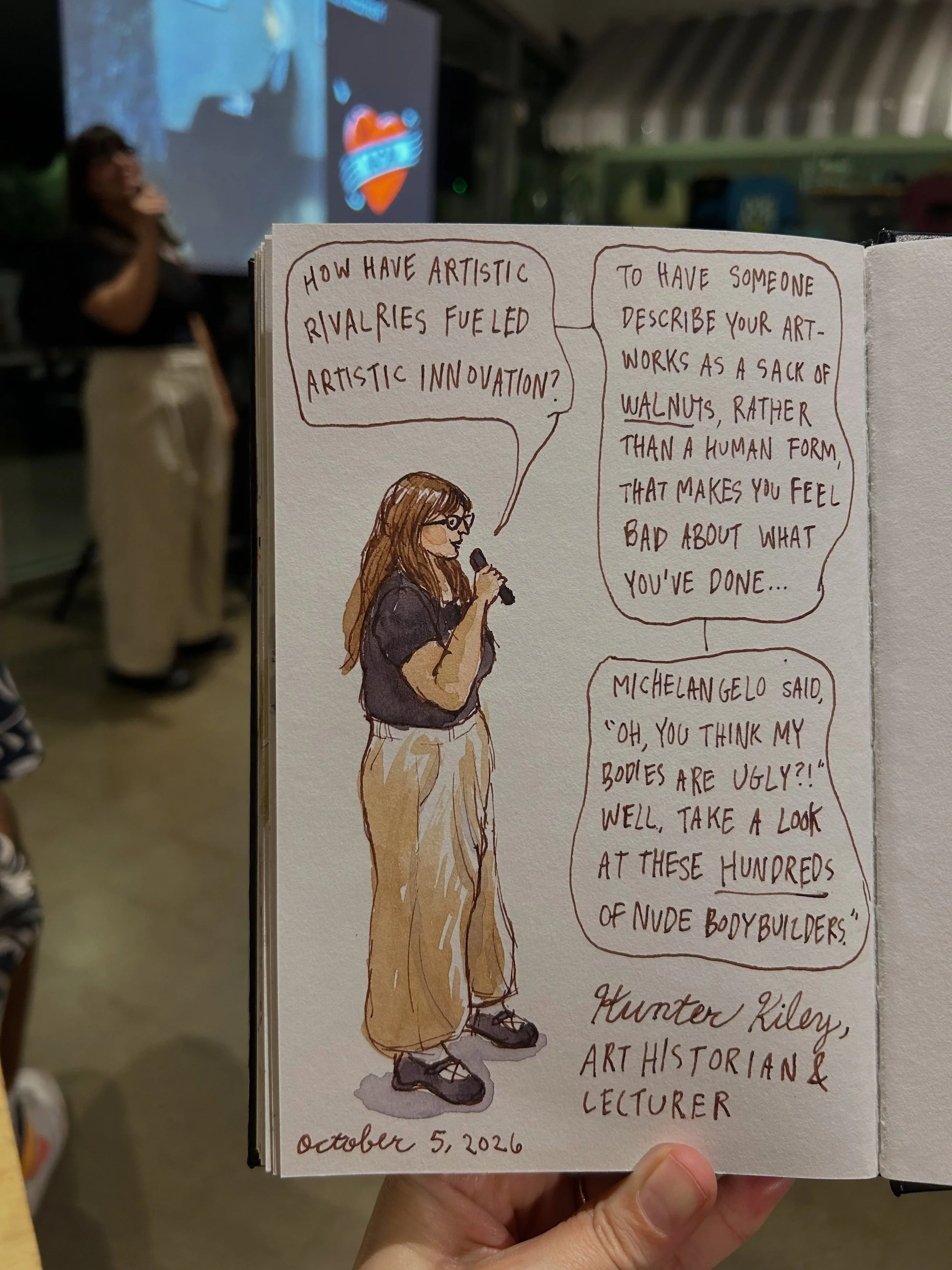 Art Historian Hunter Kiley made us laugh with stories about artist beefs throughout the ages @cklectures thanks to @bikedogbrewing and @crockerart. She was hilarious! 👏 

Hunter shared some funny factoids about Whistler and his nemesis, including th