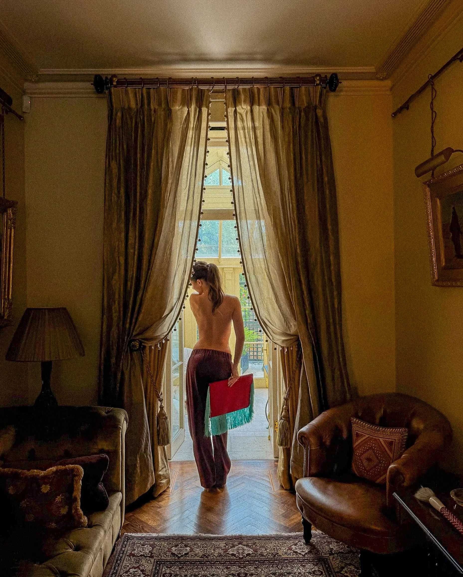 daydreams > deadlines 

Alissar in the Kubo Heritage Pant &amp; Rozi Point Clutch