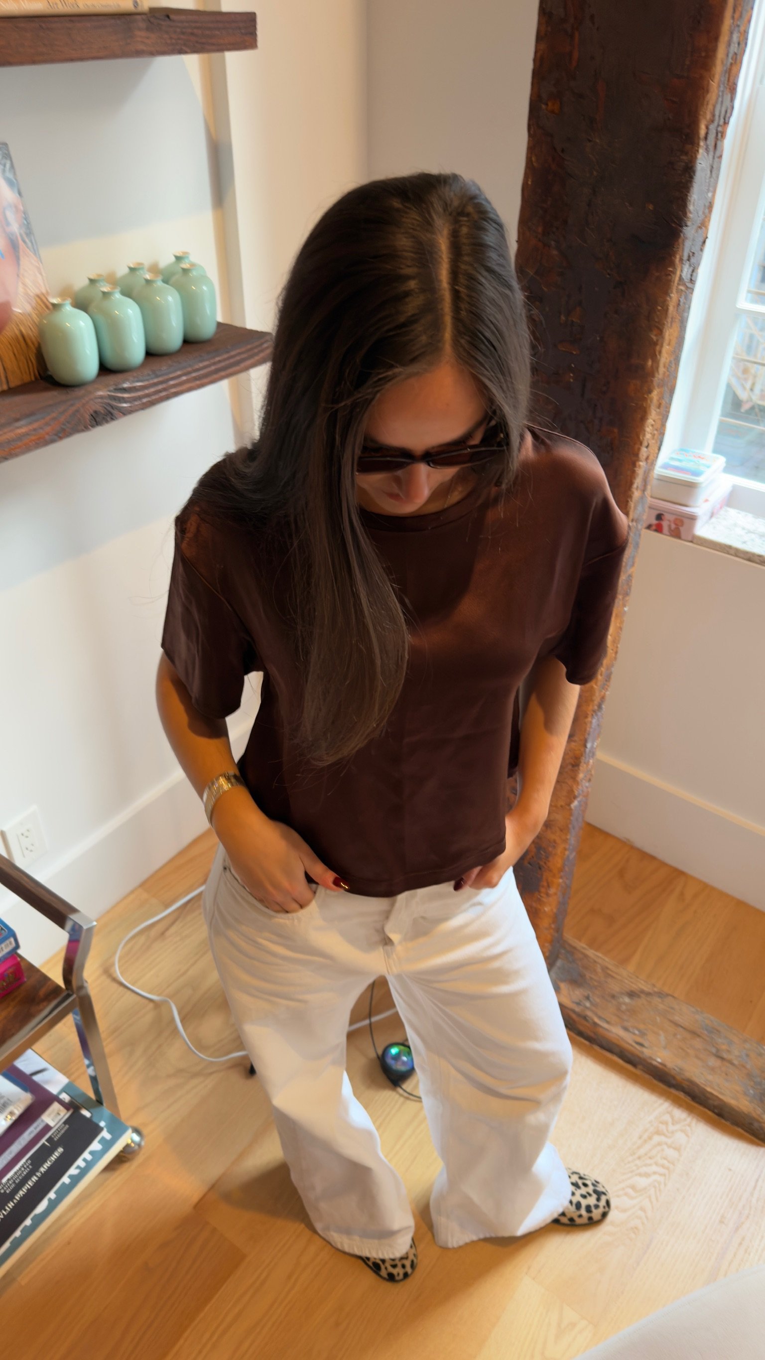 The Bomi Silk T-shirt - Kahve