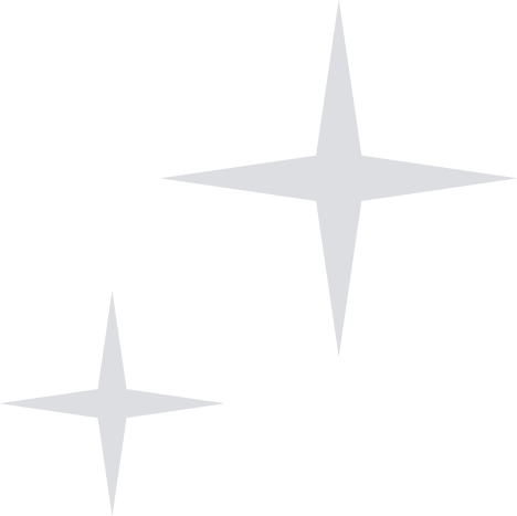 Two dark blue star-shaped icons on a black background, one large and vertically oriented, the other smaller and tilted.
