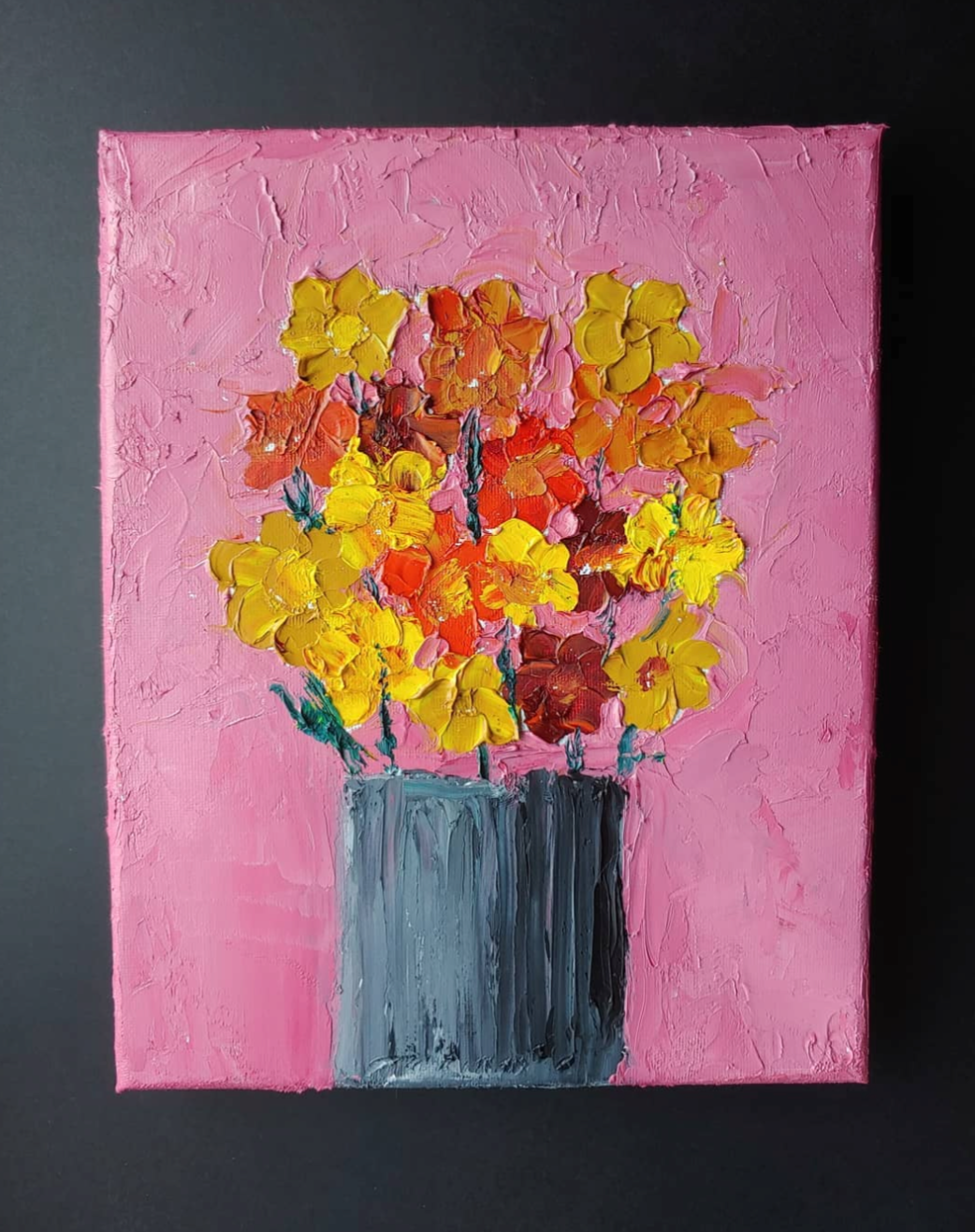 “Warm Poppies” - 12×18 Oil on Canvas 20'