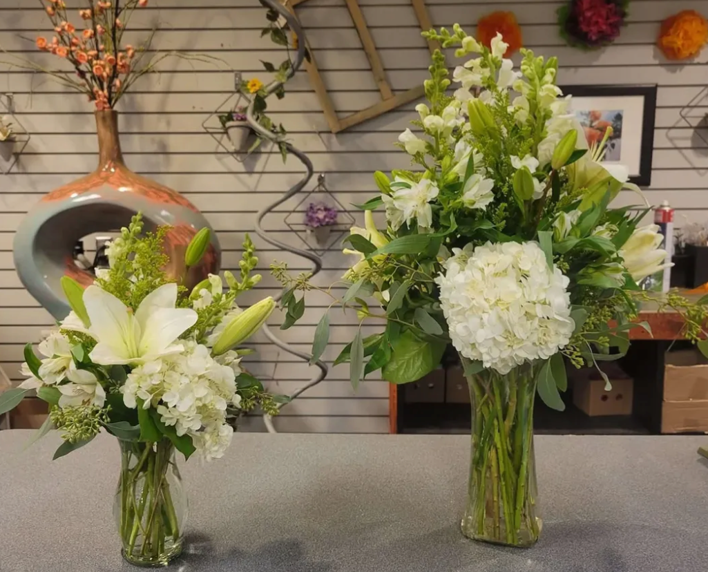 Corporate - lilies, hydrangea, alstroemeria, snapdragon, eucalyptus, salal & solidago