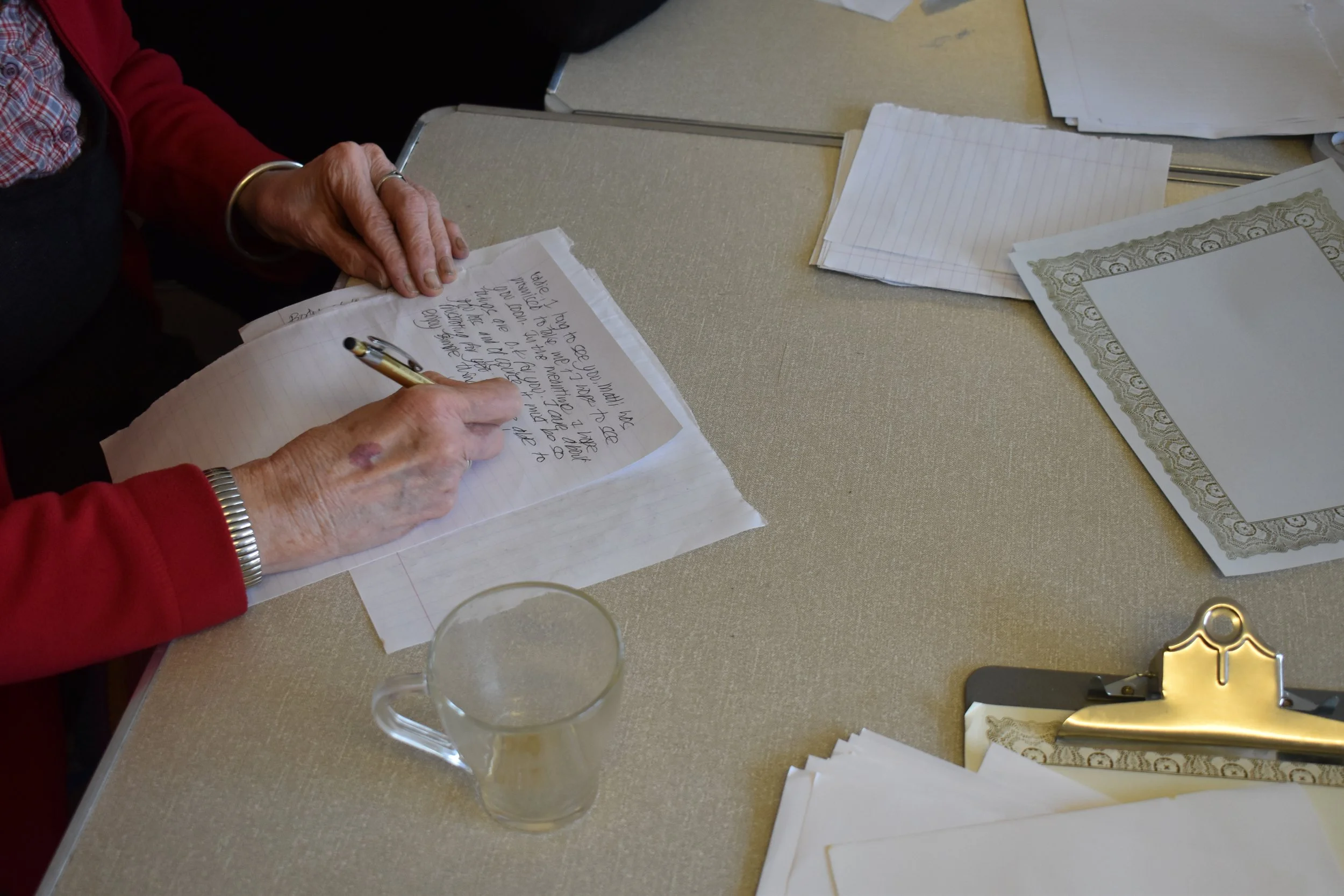 People getting busy at A Letter Is Better workshop in Totnes
