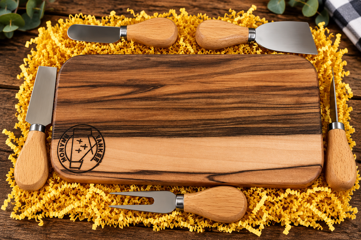 Handcrafted Wood Charcuterie Board & Cheese Tool Set