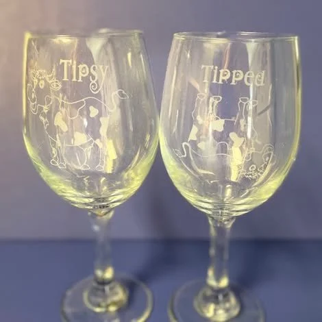 Whimsical Cow-Themed Wine Glass Set