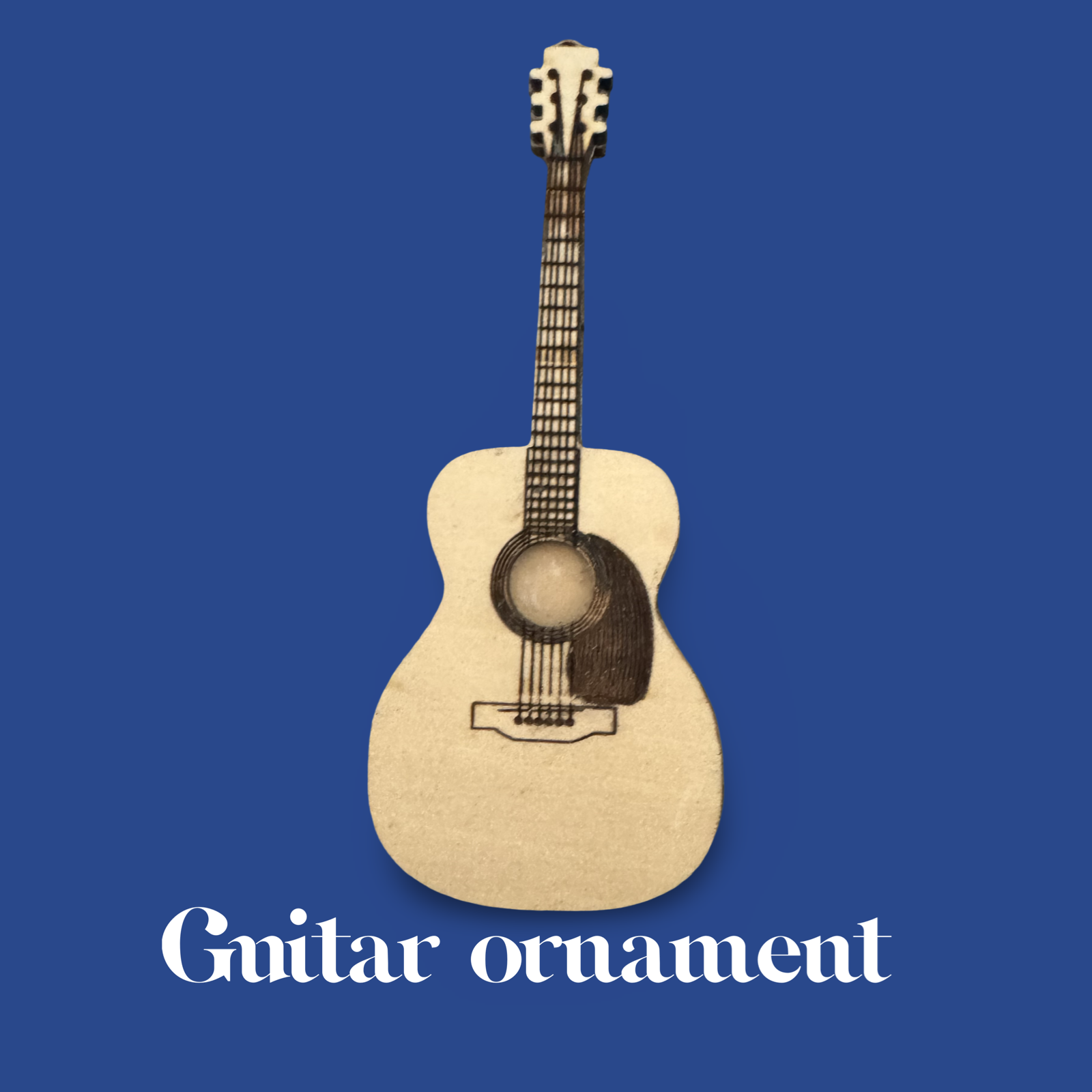 Handcrafted Wooden Guitar Ornament