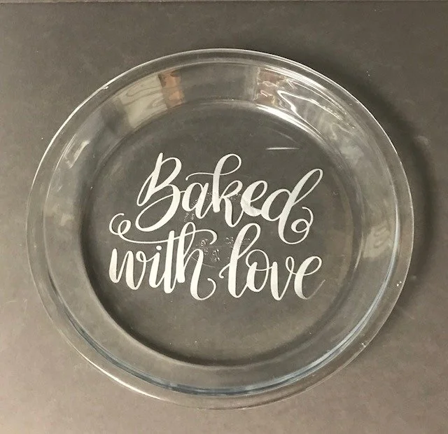 'Baked with Love' Glass Pie Dish