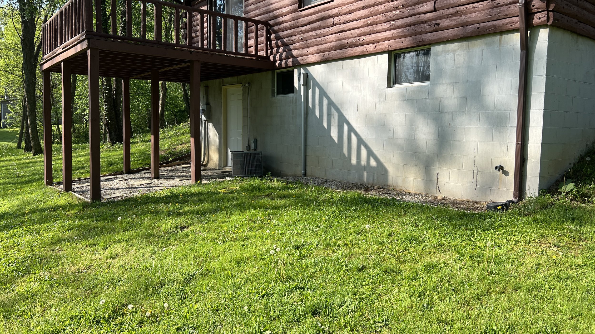 Before paver patio and retaining wall construction