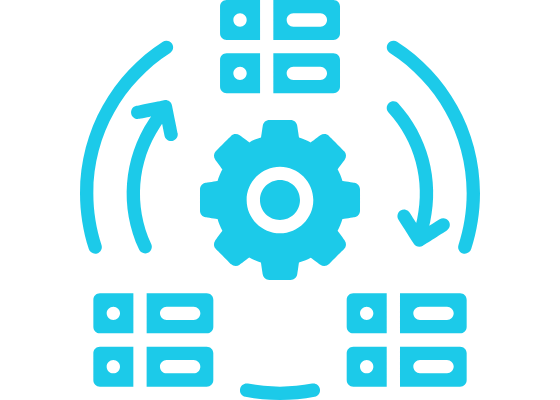 Icon displaying an LMS system using cogs.