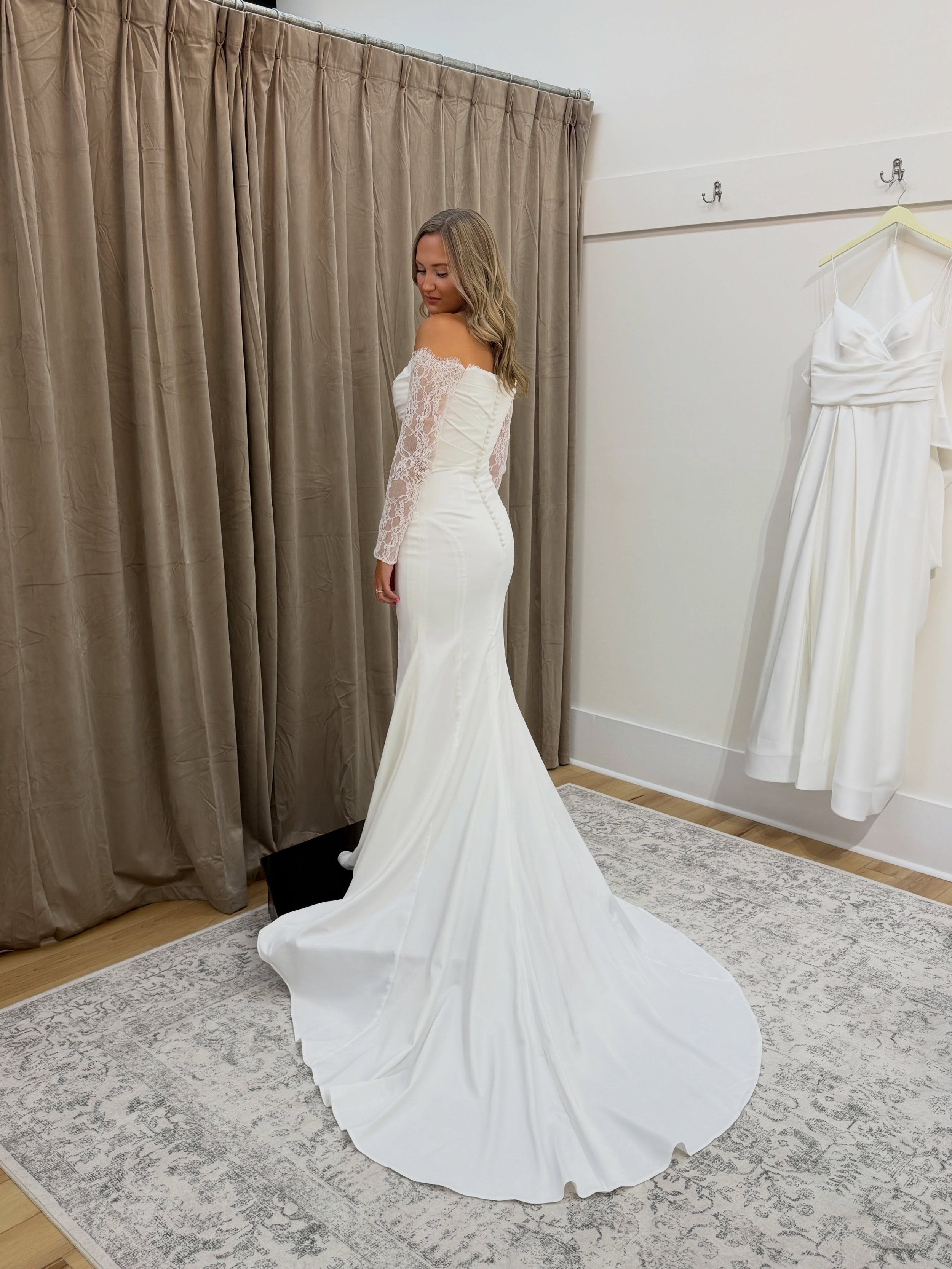 Just wait until you see the front&hellip; ✨A favorite at the shop to take on spring, or fall weddings! Call now to schedule your appointment!