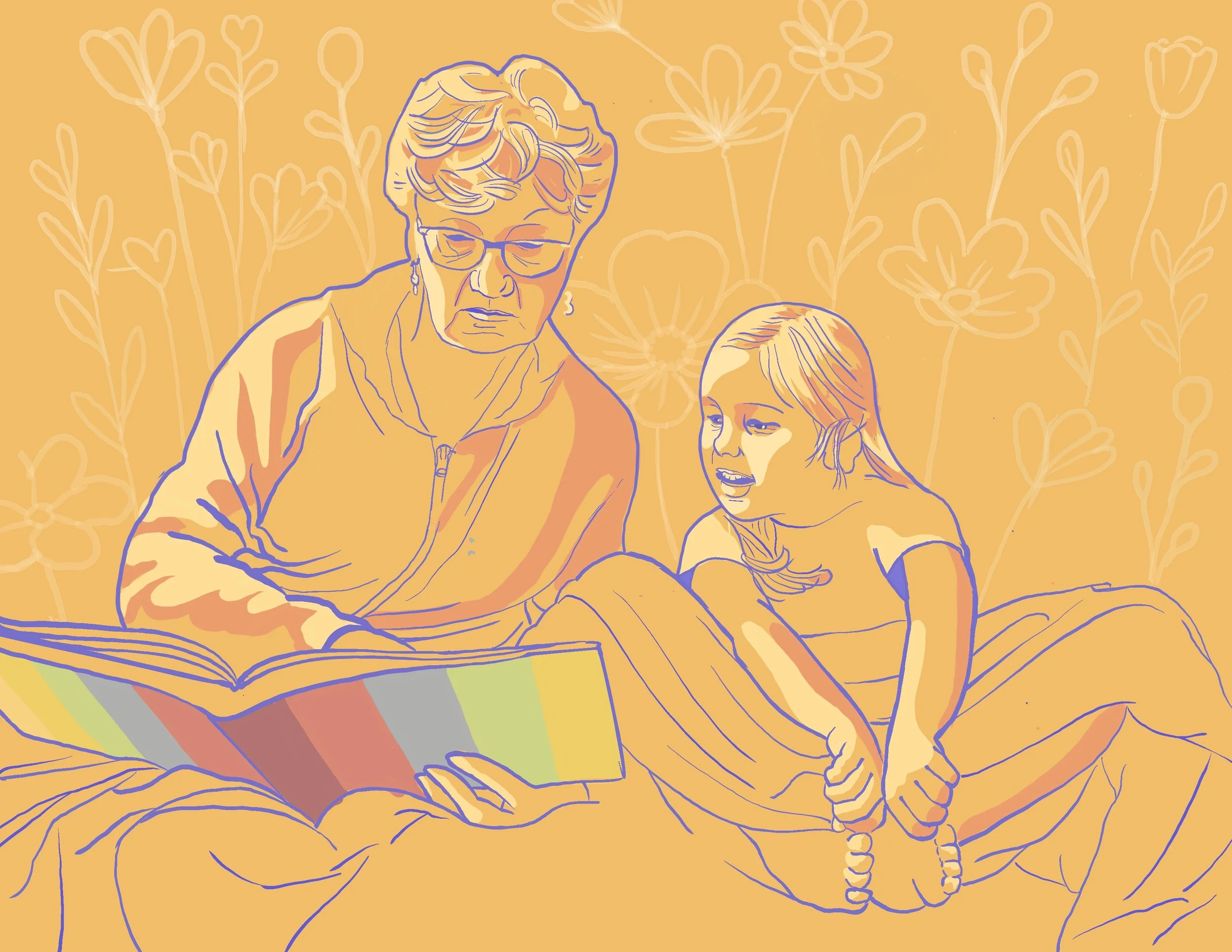 <b>Reading Rainbows</b><br>digital illustration<br>8" x 10" (Copy)