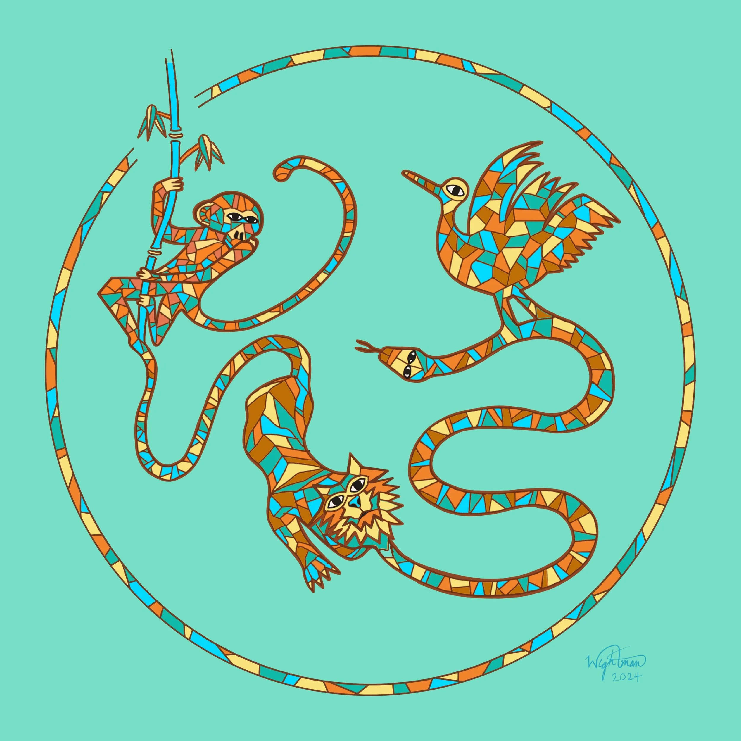 <b>Animal Mosaic</b><br>digital illustration<br>10" x 10" (Copy)