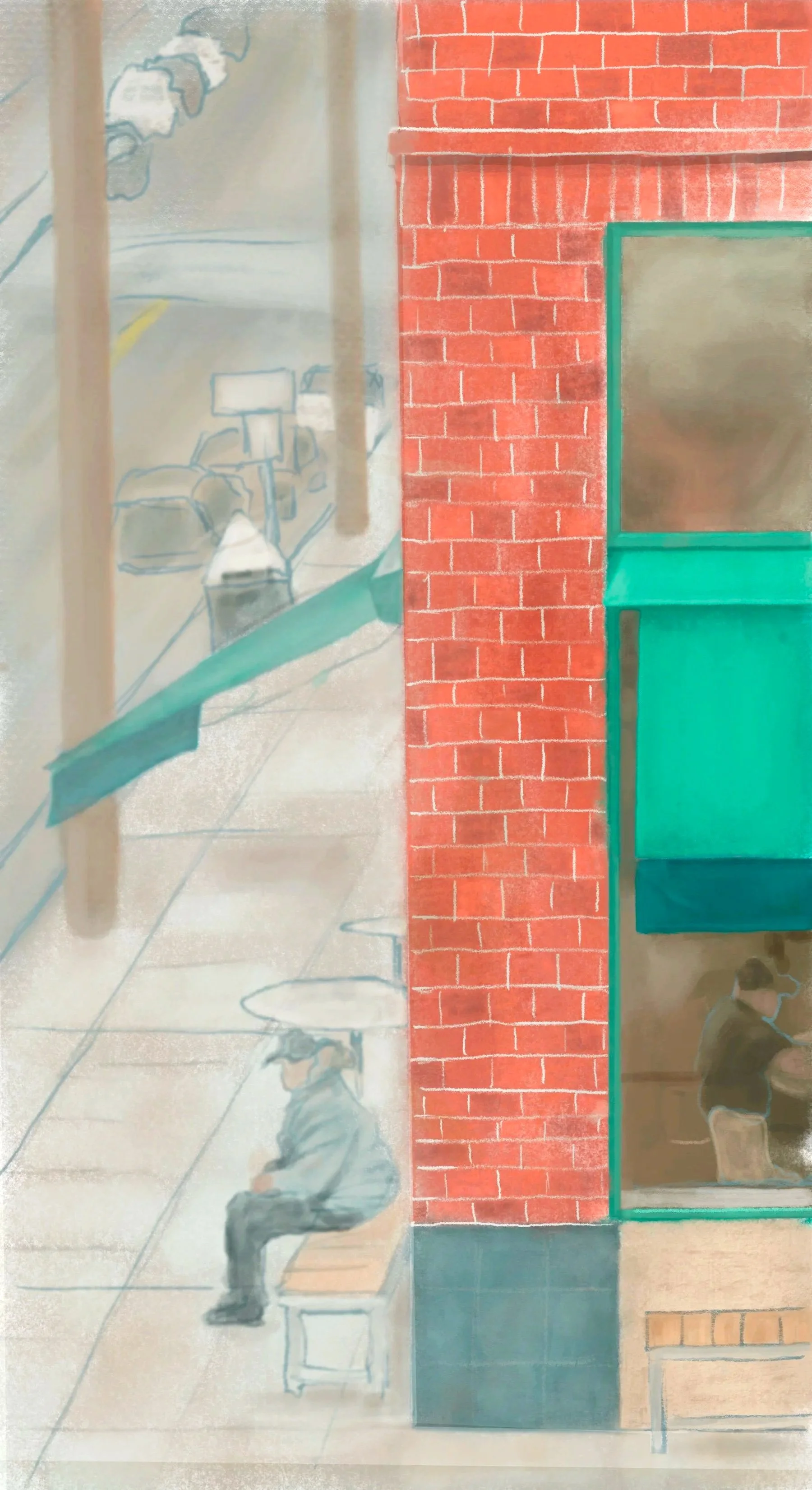 <b>Coffee Shop</b><br>digital illustration<br>8" x 16" (Copy)