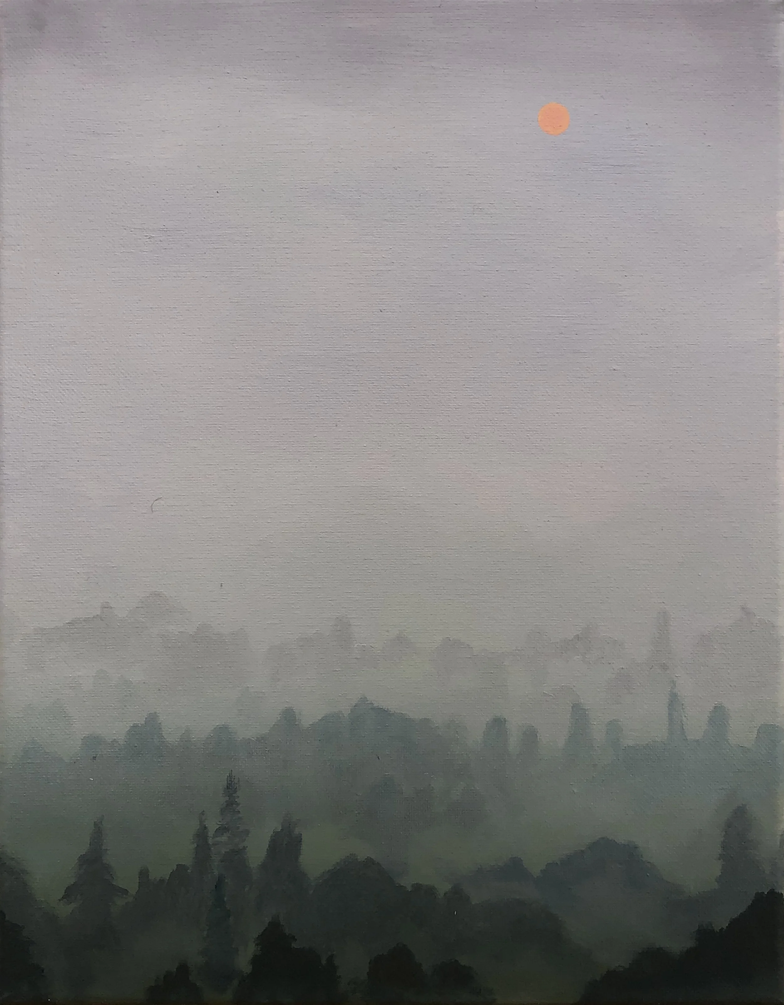 <b>Fires, Oakland Hills</b><br>oil on canvas<br>12" x 16" (Copy)