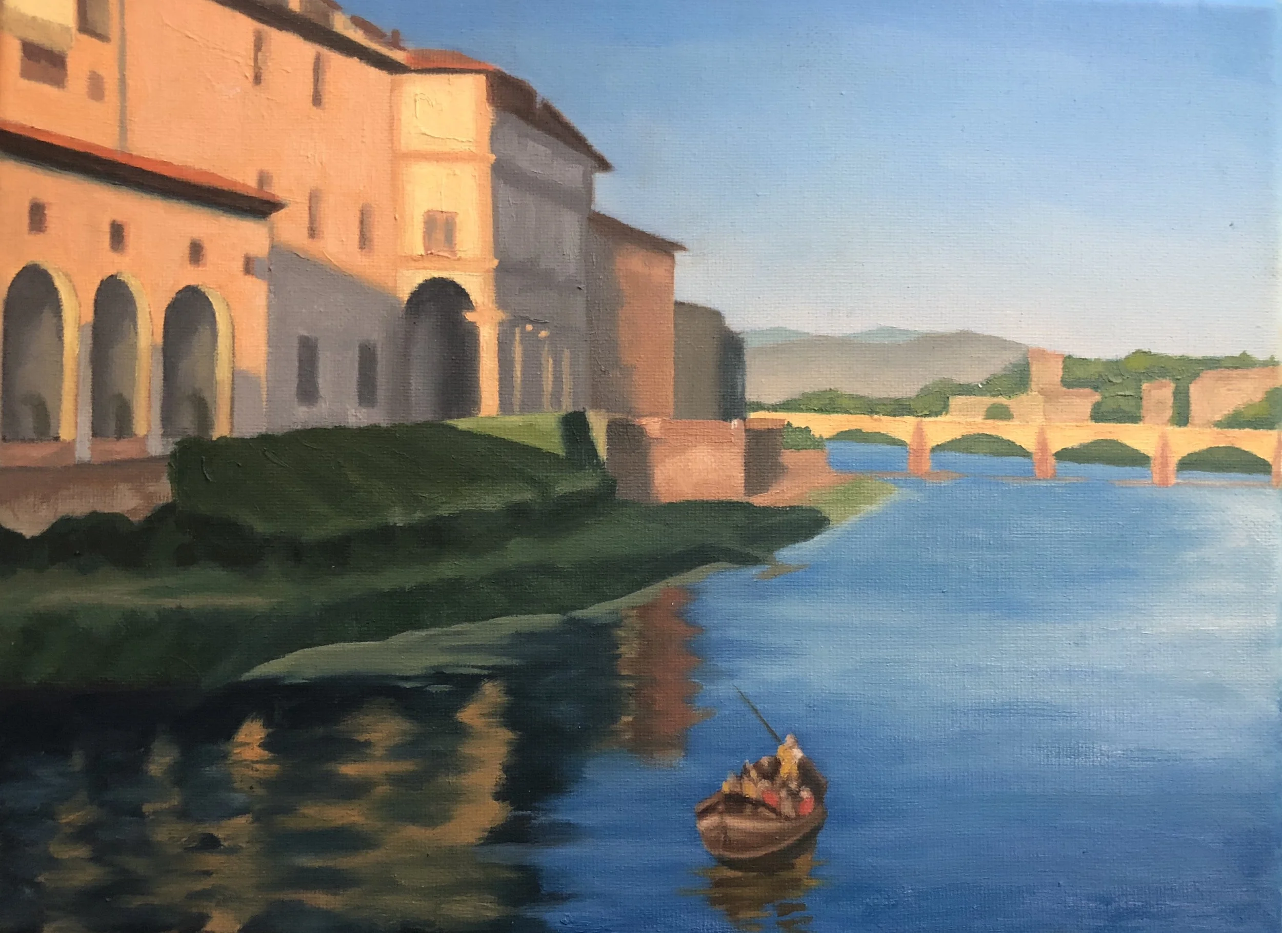 <b>Golden Hour, Florence</b><br>oil on canvas<br>8" x 10" (Copy)