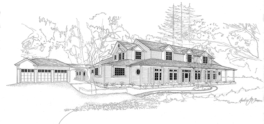 Design sketches from Y&amp;B can help you visualize your new home before construction begins.