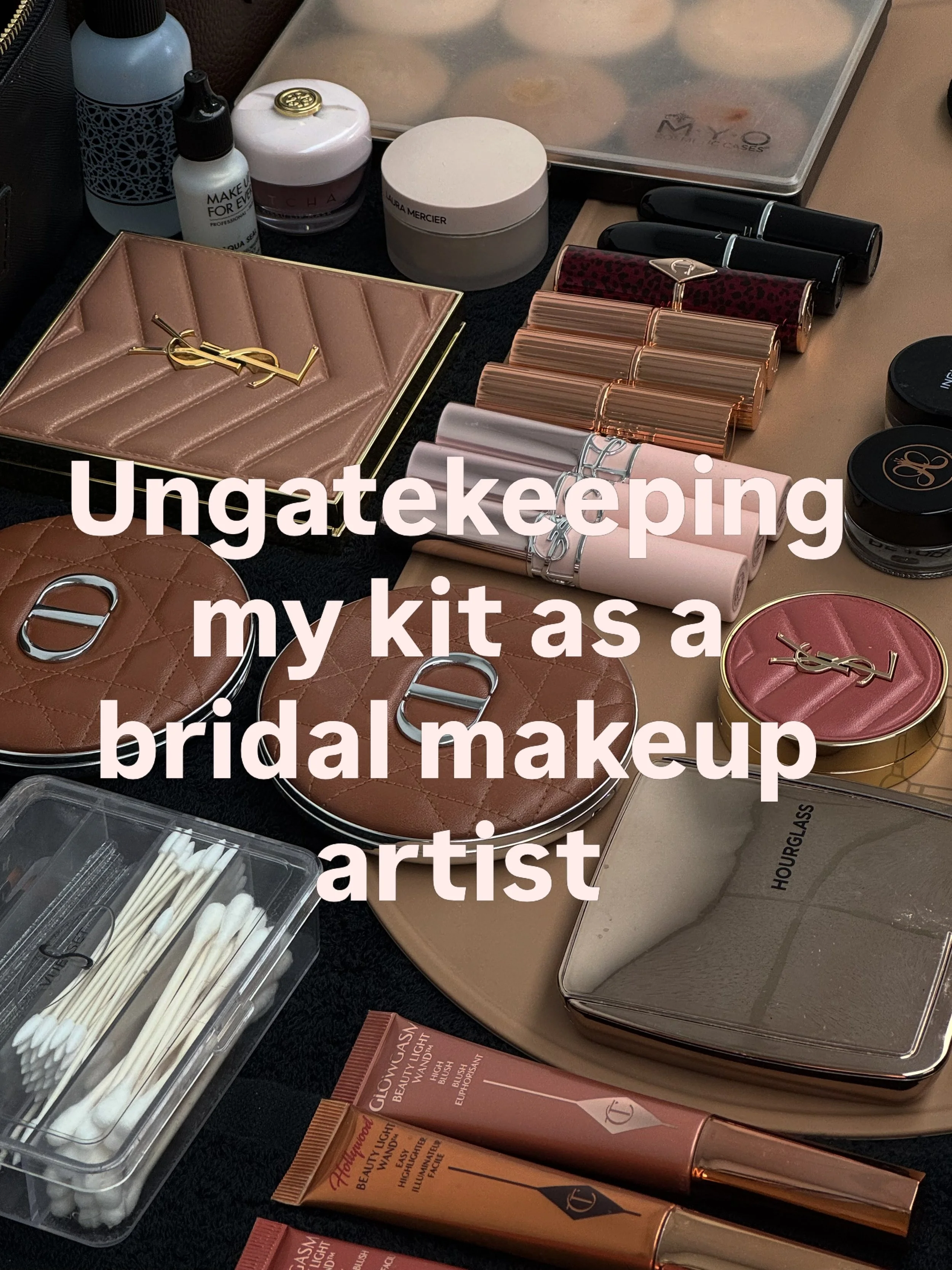 No gatekeeping around here 🤭 Reply GLOW and I&rsquo;ll send you a list with details and shades 🤍

#bridalmakeupartist #makeupartistkit #makeupkit