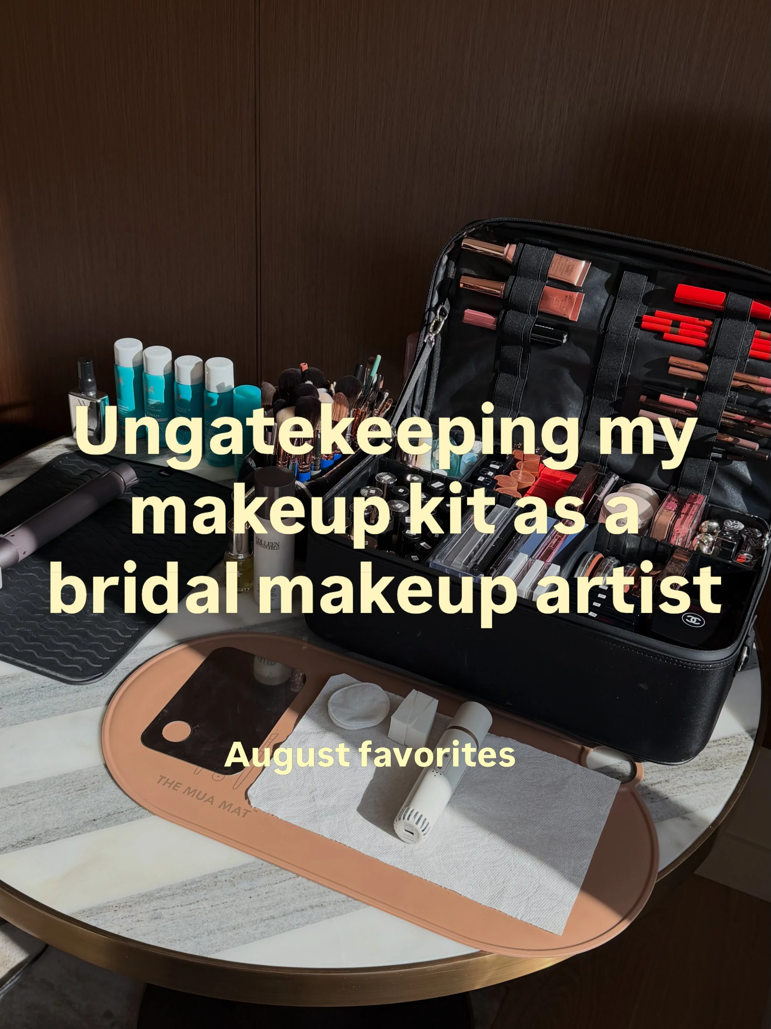 The products from my makeup kit that I simply haven&rsquo;t been able to put down this month. 🤍 Reply KIT and I&rsquo;ll send you a list with shades 

#bridalmakeup #makeupkit #makeupartistkit