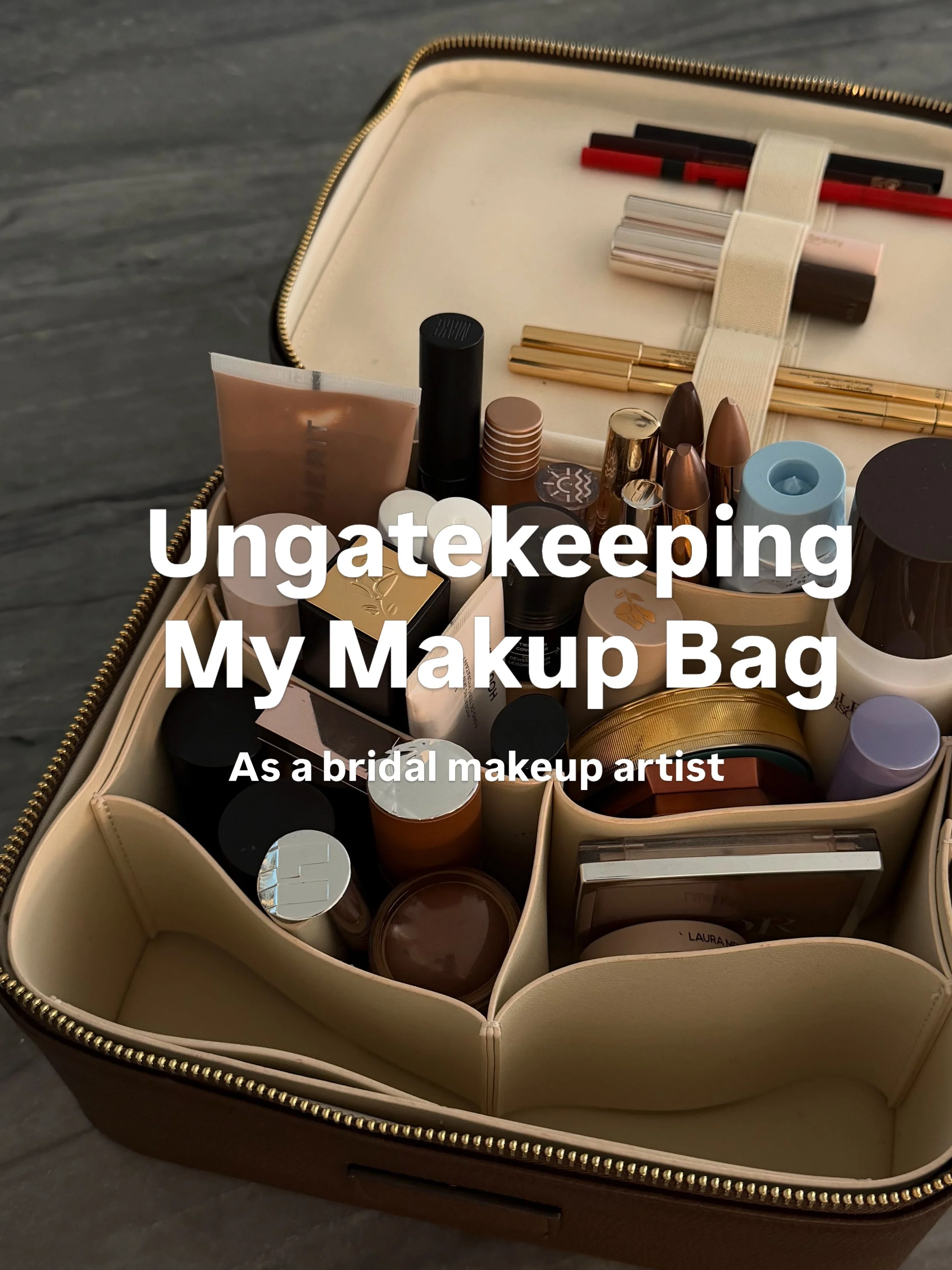 What&rsquo;s currently on rotation in my personal makeup bag. Comment BAG and I&rsquo;ll send you all the goodies 🤍

#makeupartist #bridalmakeup