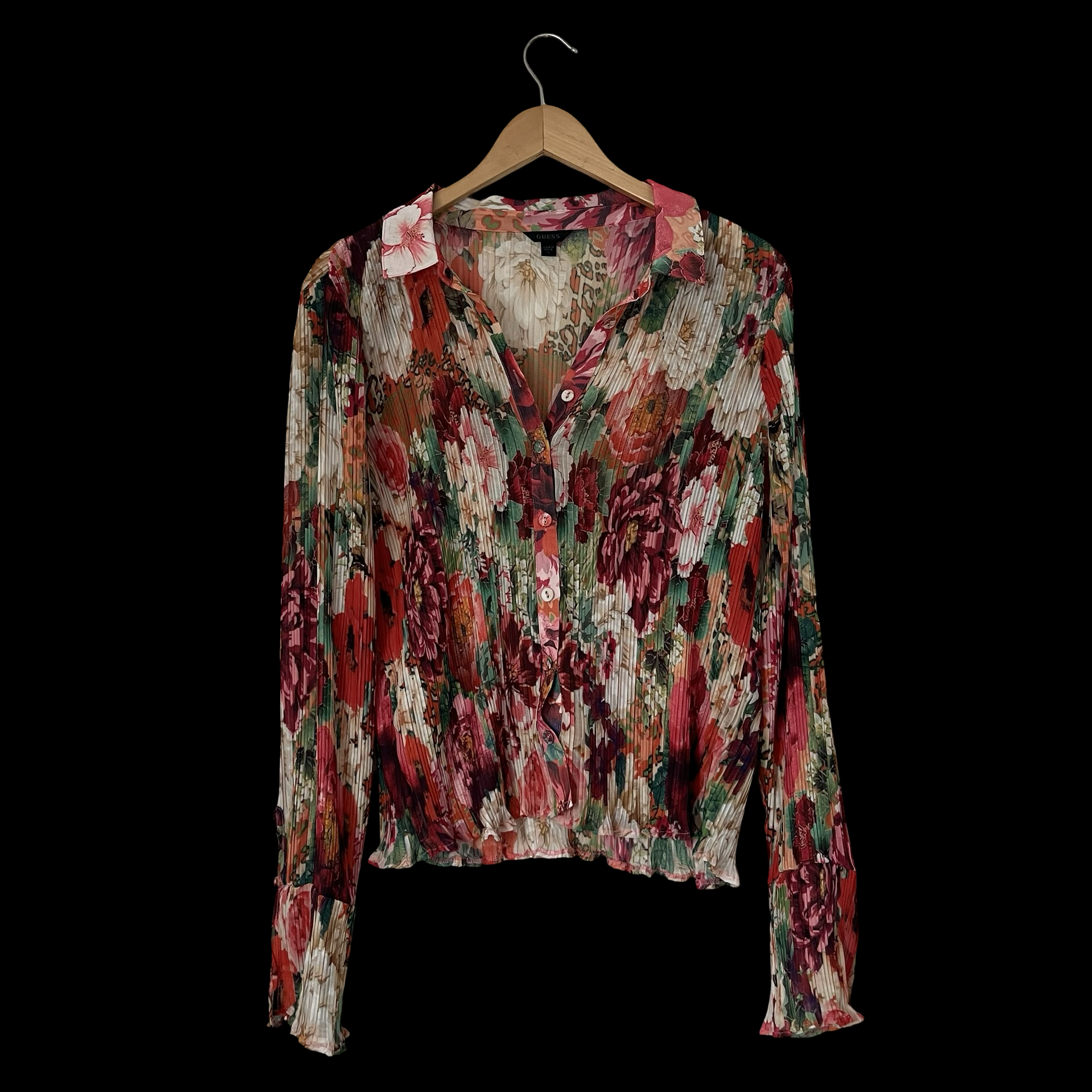 guess floral button up
