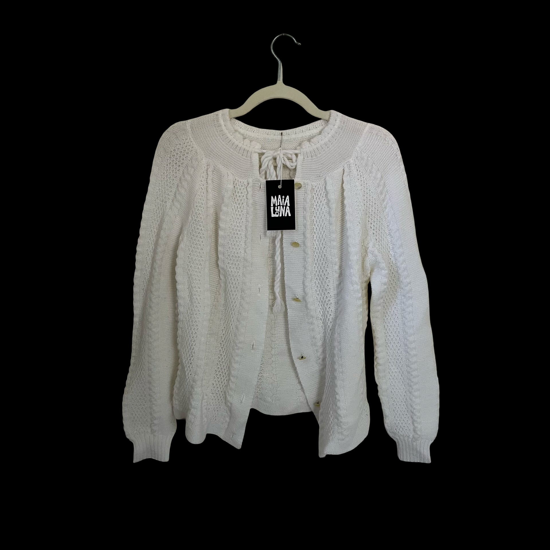 knit tie cardi