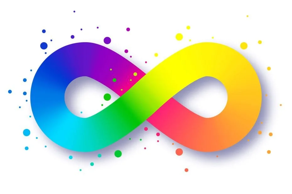 rainbow infinity symbol representing neurodiversity