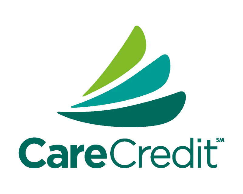 CareCredit logo with three leaf-like shapes in green and teal colors