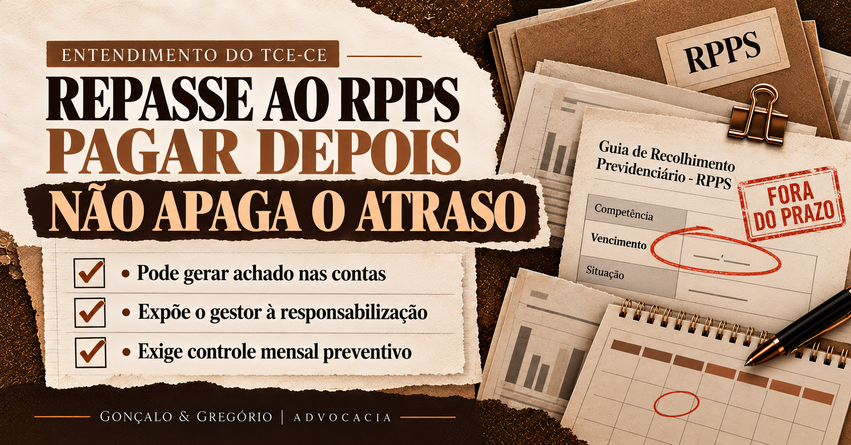 Repasse ao RPPS: pagar depois não apaga o atraso