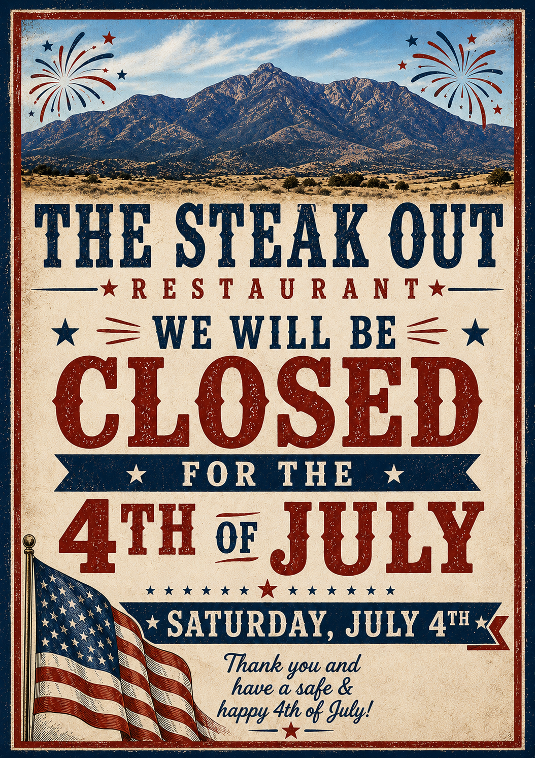 Closed July 4th