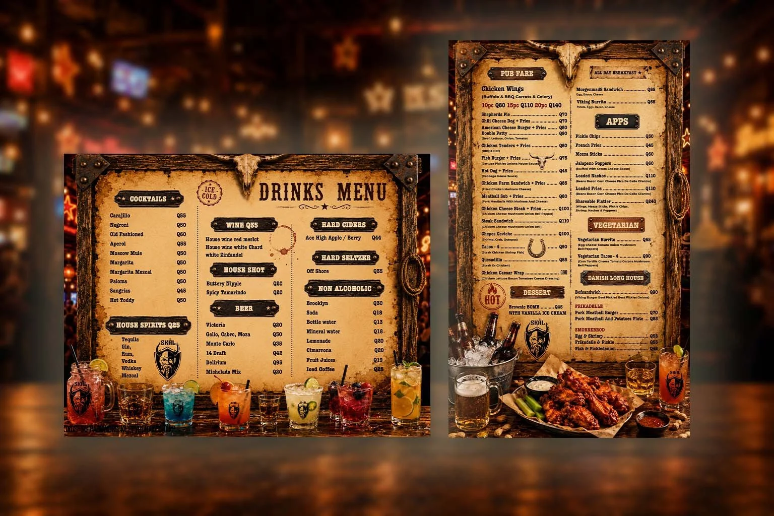  Skål Bar and Restaurant 
 Restaurant Menu Design • Branding Support 