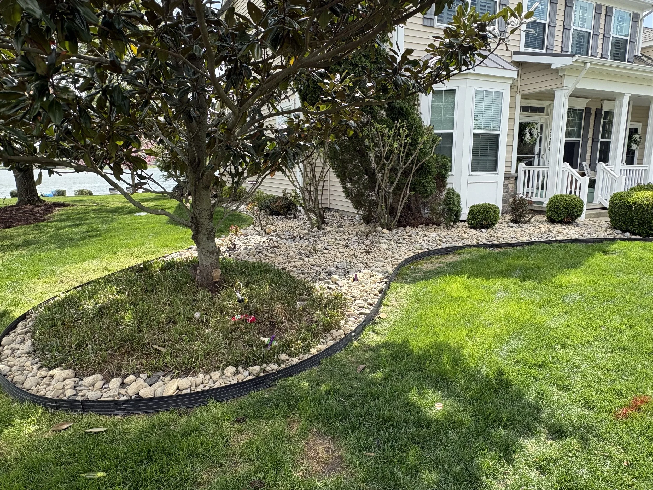 Stone Bed &amp; Tree Surround — Southern Delaware