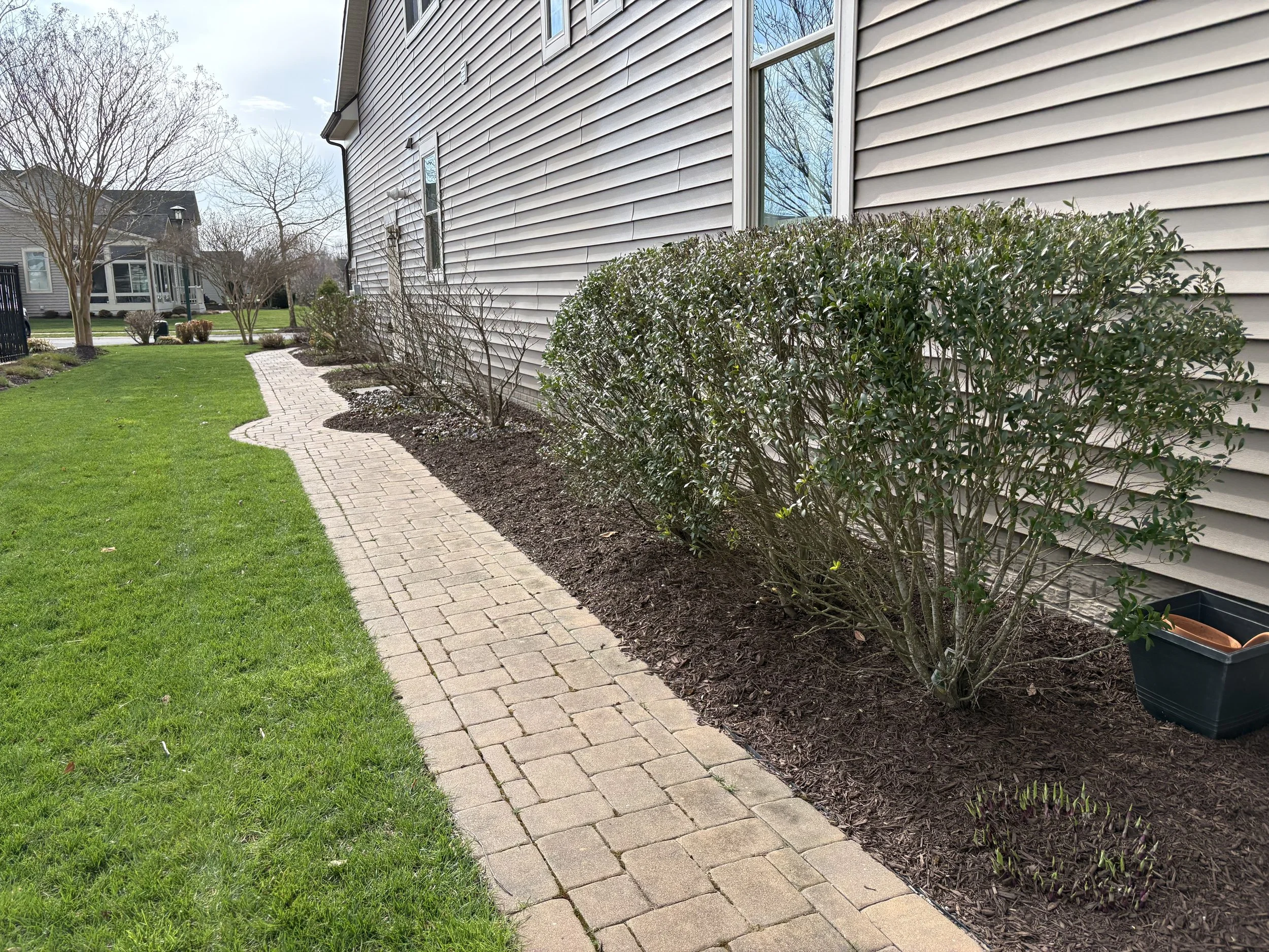 Paver Path &amp; Shrub Beds — Delaware