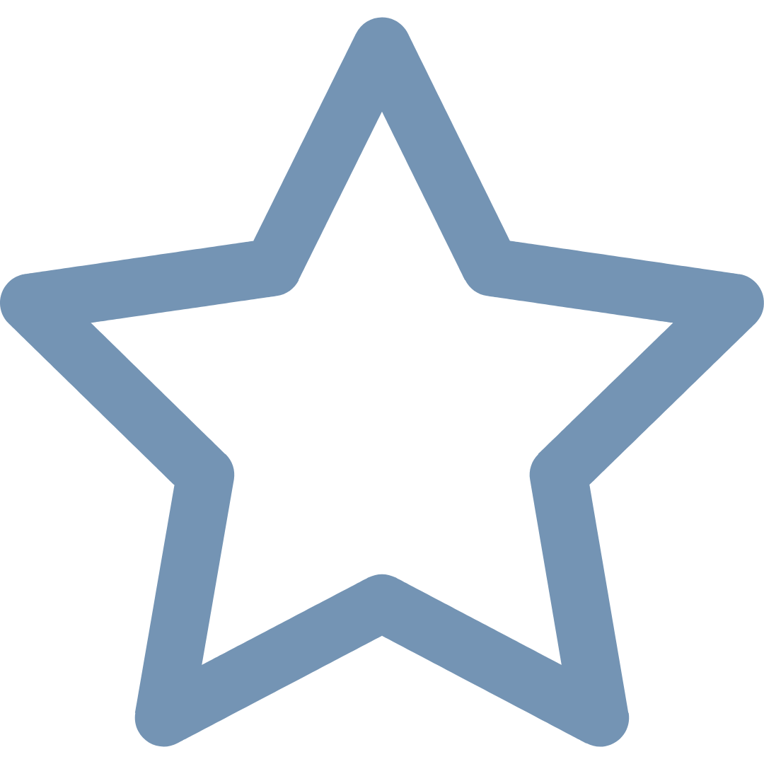 Outline of a light blue five-pointed star on a black background