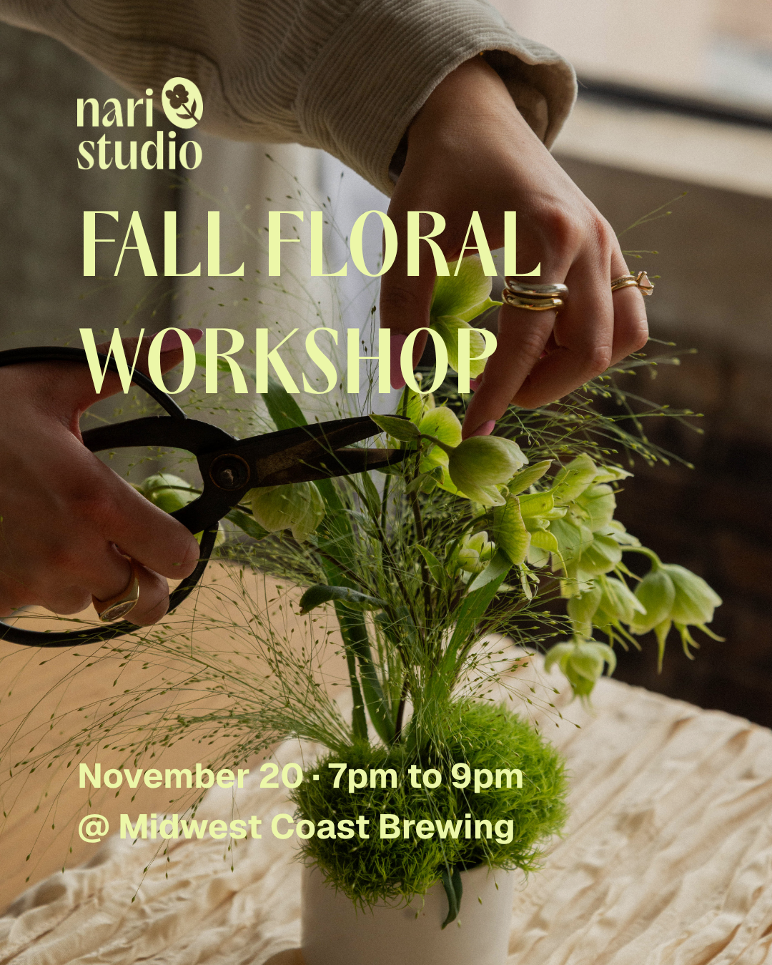 fall floral workshop with nari studio