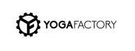 Yoga Factory logo with a gear-shaped icon and modern text.