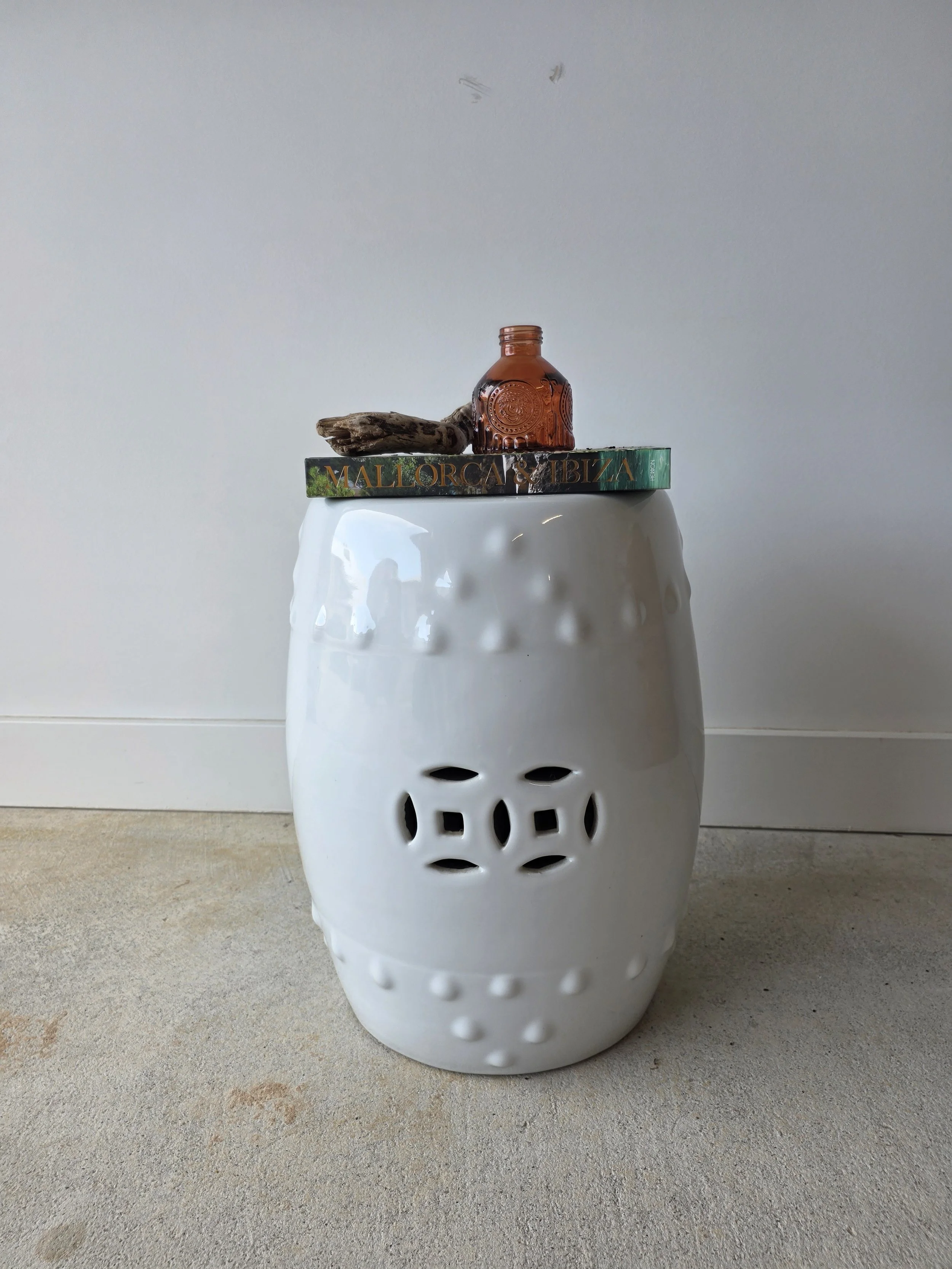 White Drum Stool