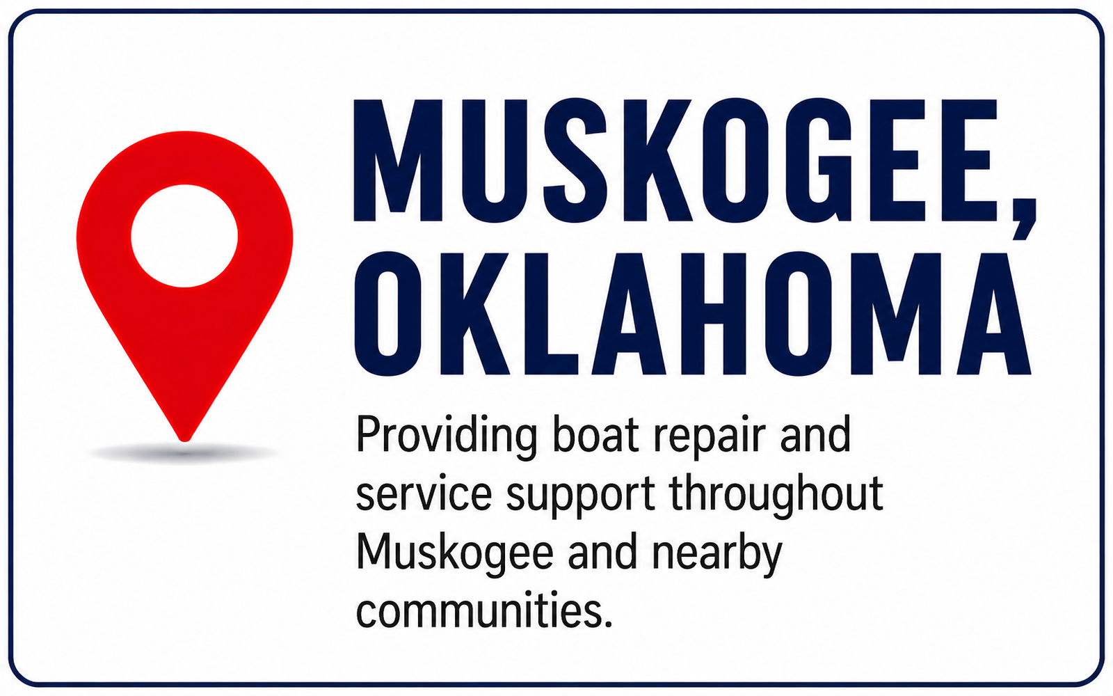 Gordon’s Xtreme Marine Muskogee Oklahoma service area graphic for boat repair and marine support.