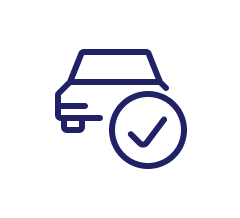 Symbol eines Autos mit Häkchen
