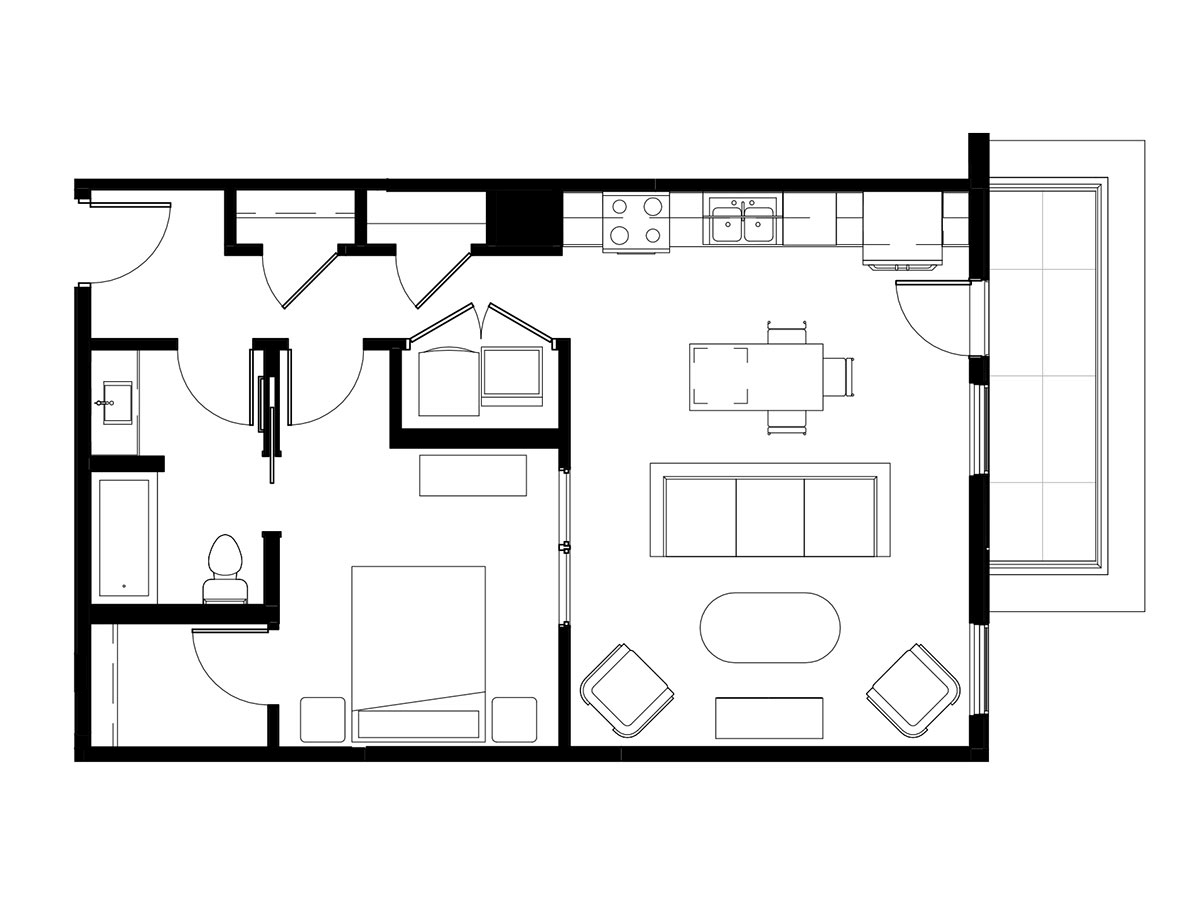 1P floor plan
