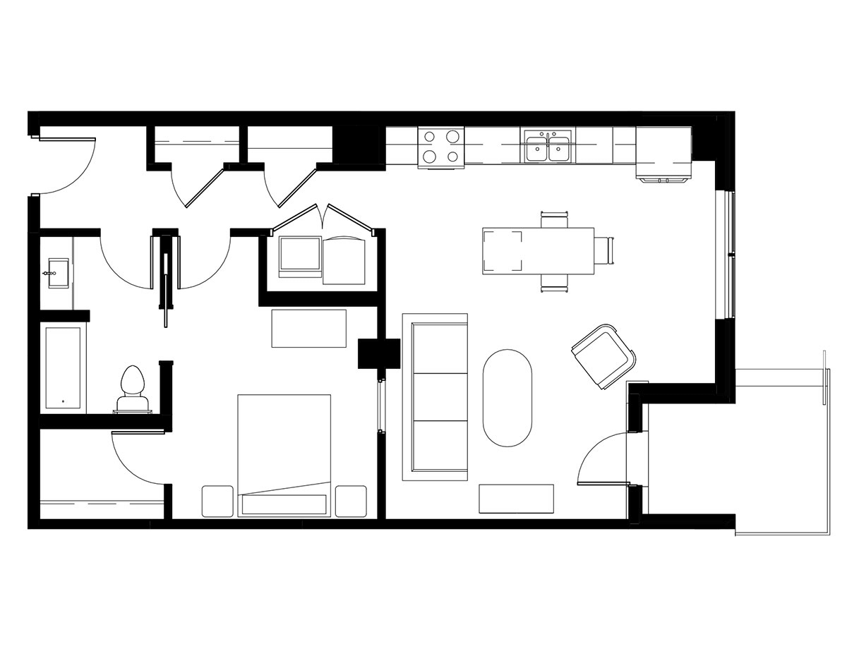 1A Walk-Up floor plan