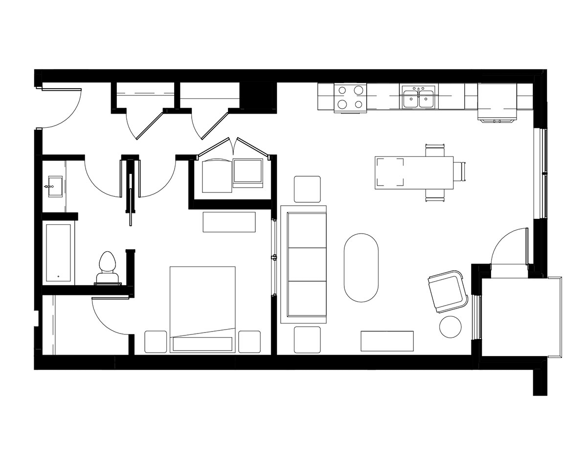 1D floor plan