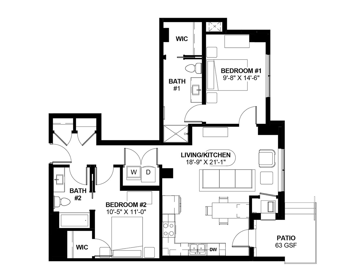 2A Walk-Up floor plan