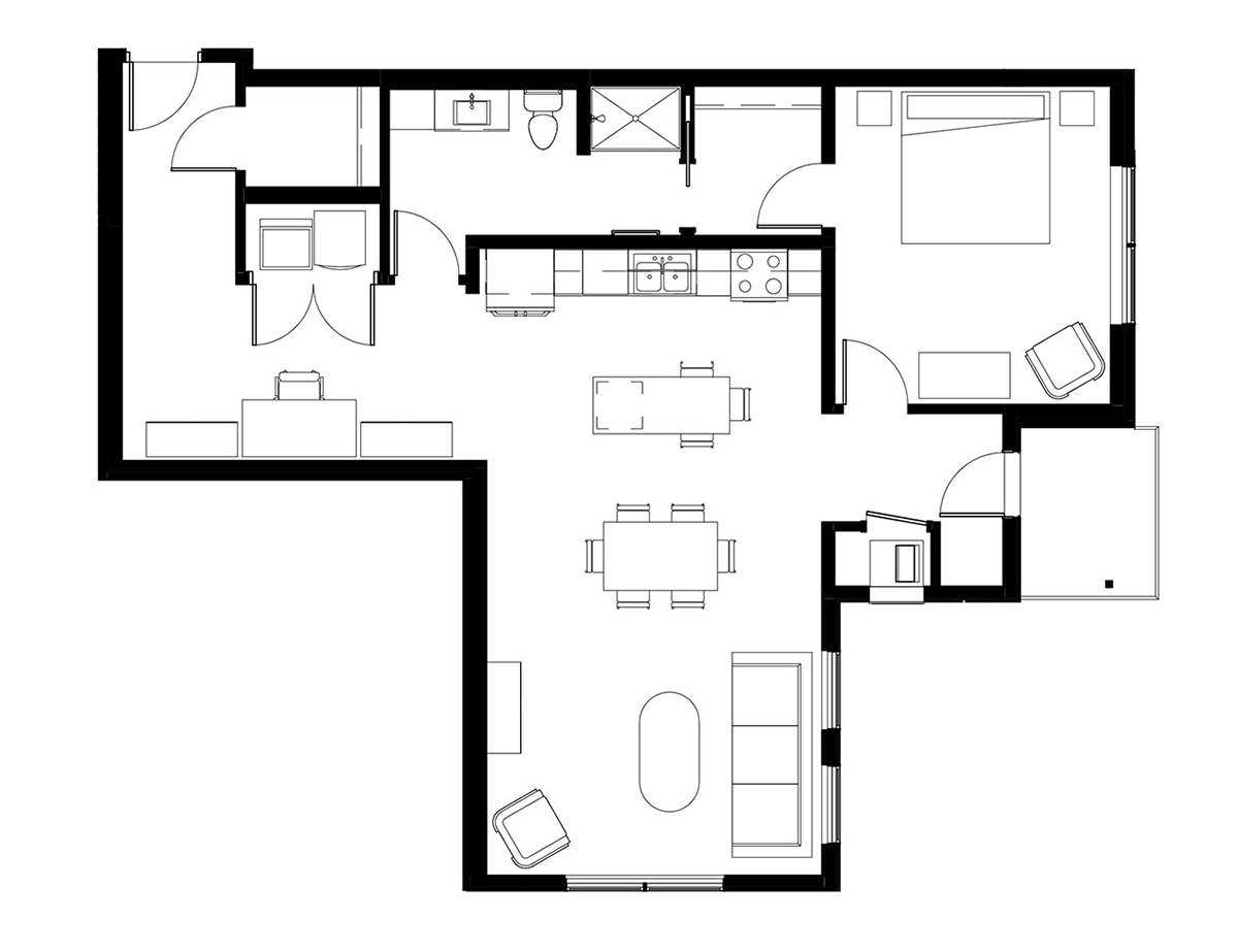 1E floor plan