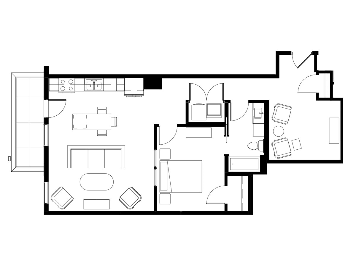 1Q floor plan