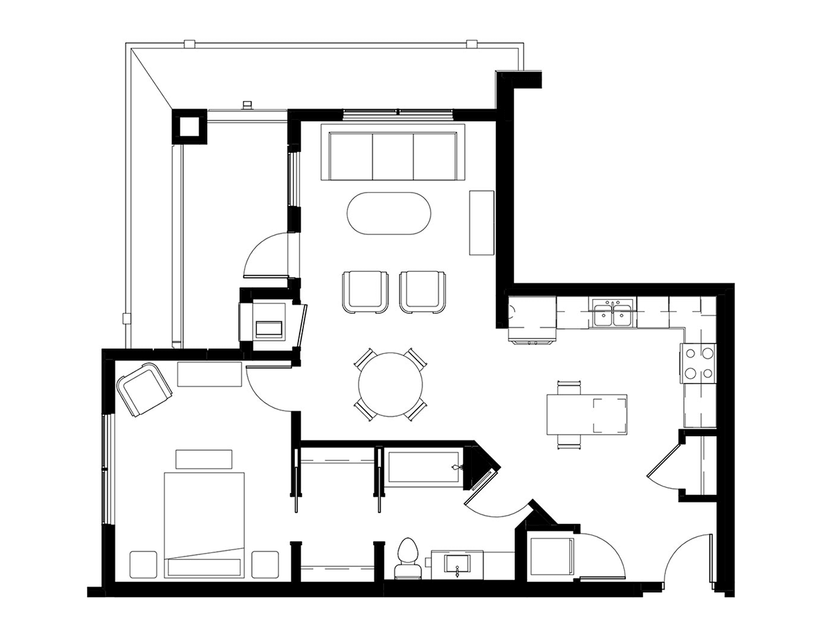 1J floor plan