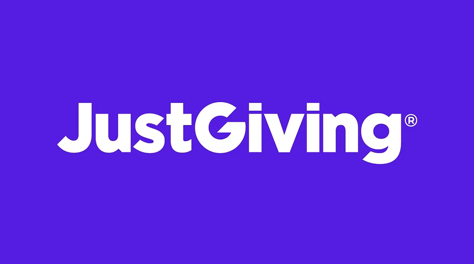 Purple background with the white JustGiving logo in the center.