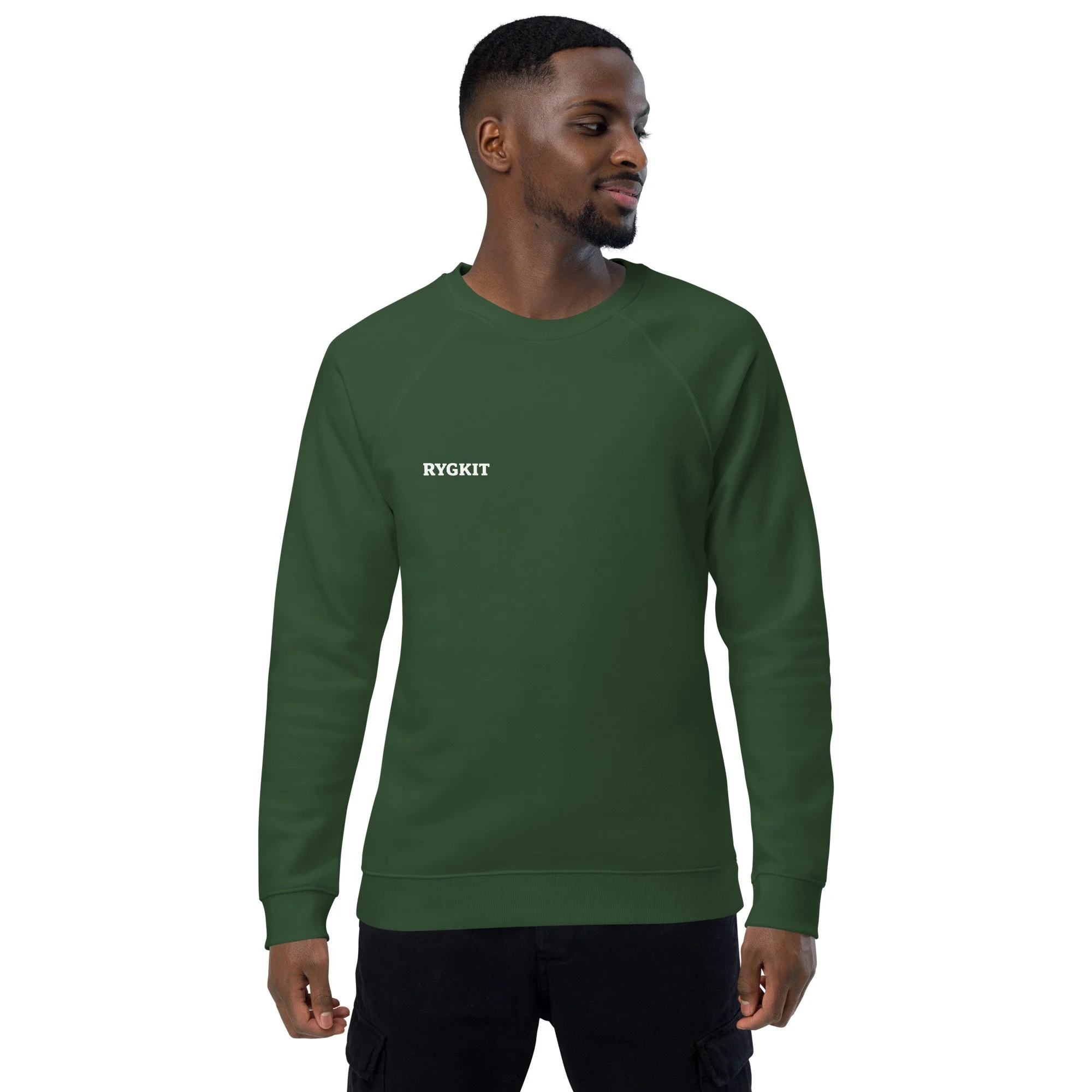 RYGKIT Gym Sweatshirt model wearing green gym sweatshirt full body